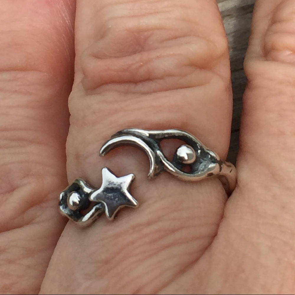Moon Dancer Ring .925 Sterling Silver Adjustable 5 - 6.5 made in USA - Picture 2 of 15